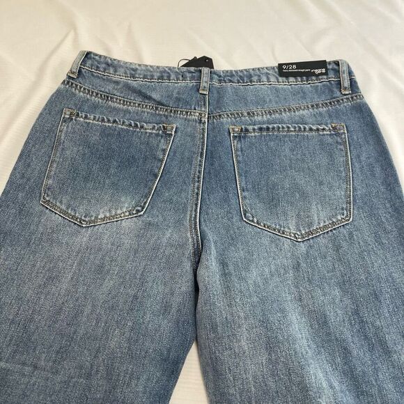 NWT Insane Gene Heavy Distressed Straight Denim Jeans Size 9/28 New - Picture 8 of 8